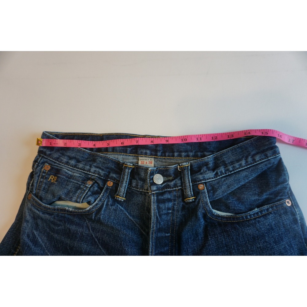 RRL Double RL Low Straight Japan Woven Selvedge Denim Jeans Blue 32x30 - Picture 13 of 16